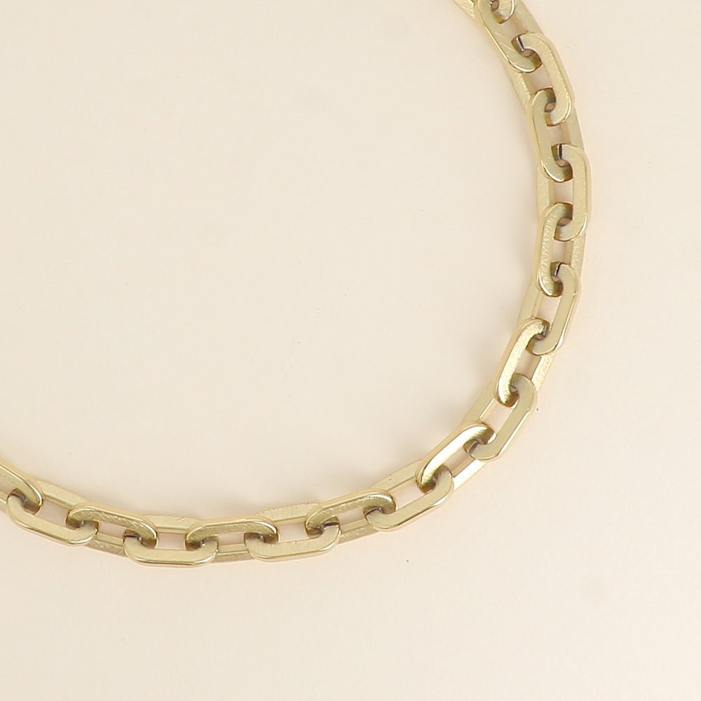 Collier - maille aux anneaux ovales épais effet mat brossé 41+7 cm