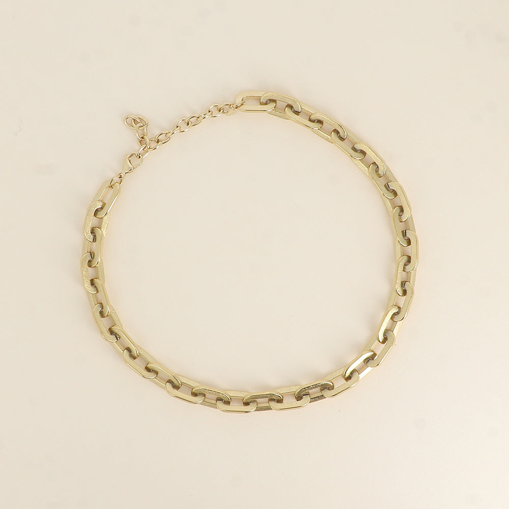Collier - maille aux anneaux ovales épais effet mat brossé 41+7 cm