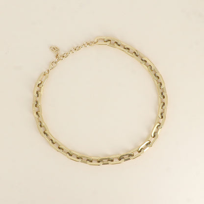 Collier - maille aux anneaux ovales épais effet mat brossé 41+7 cm