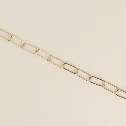 Bracelet - maille aux anneaux ovales fins effet mat brossé (16,5+3 cm)