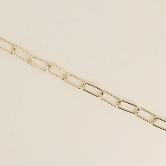 Bracelet - maille aux anneaux ovales fins effet mat brossé (16,5+3 cm)