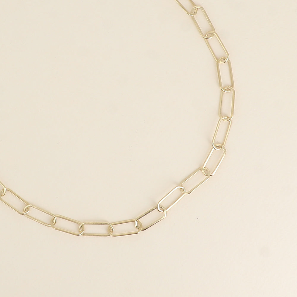 Collier - maille aux anneaux ovales fins effet mat brossé 41+7 cm