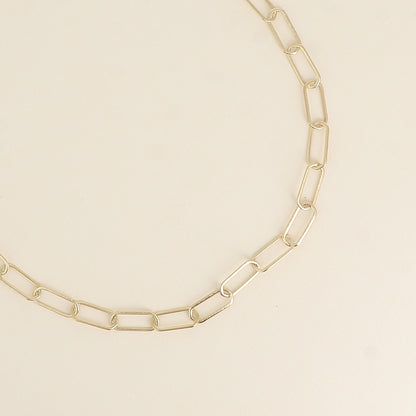 Collier - maille aux anneaux ovales fins effet mat brossé 41+7 cm