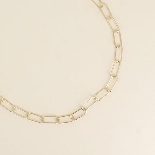 Collier - maille aux anneaux ovales fins effet mat brossé 41+7 cm