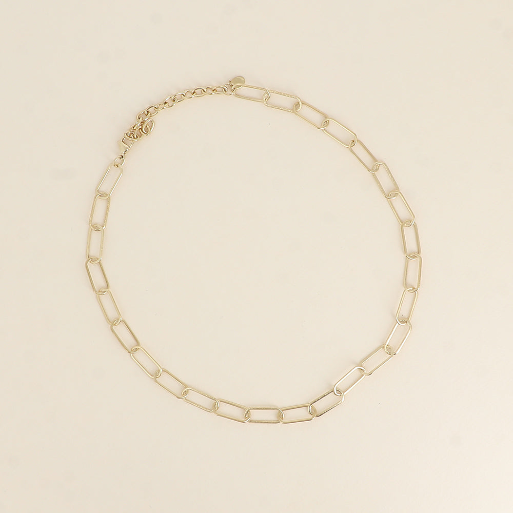 Collier - maille aux anneaux ovales fins effet mat brossé 41+7 cm