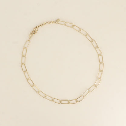 Collier - maille aux anneaux ovales fins effet mat brossé 41+7 cm