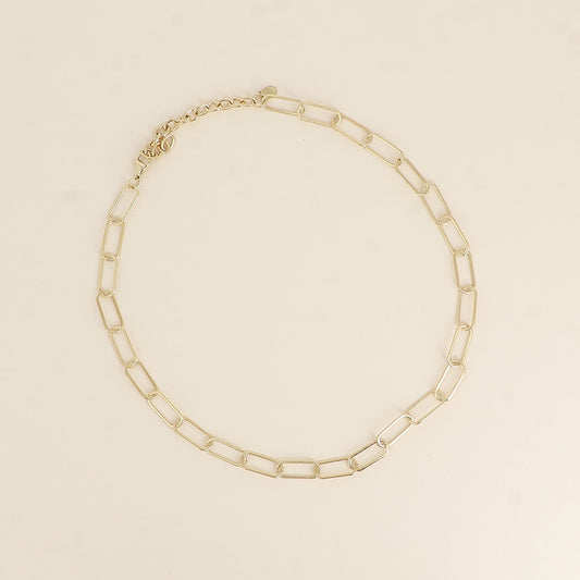Collier - maille aux anneaux ovales fins effet mat brossé 41+7 cm