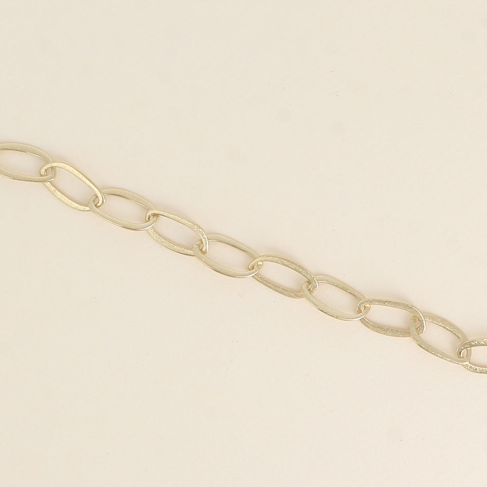Bracelet - maille aux grands anneaux ovales effet mat brossé 16,5+3 cm