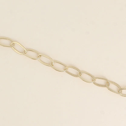 Bracelet - maille aux grands anneaux ovales effet mat brossé 16,5+3 cm