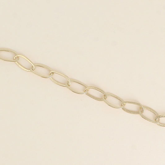 Bracelet - maille aux grands anneaux ovales effet mat brossé 16,5+3 cm