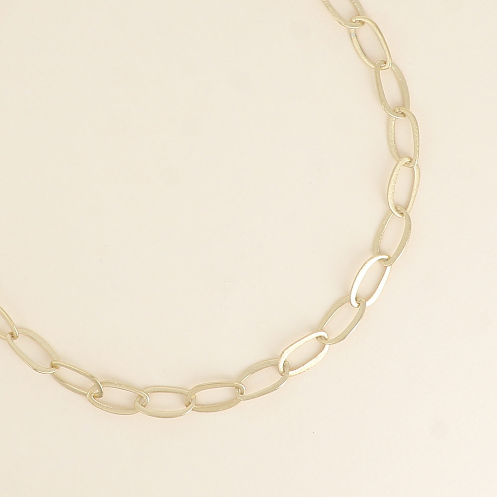 Collier - maille aux grands anneaux ovales effet mat brossé 41+7 cm