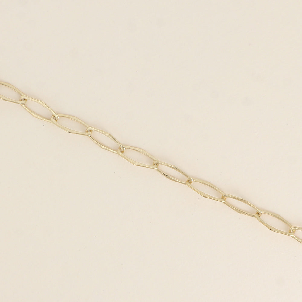 Bracelet - maille aux grands anneaux hexagonaux effet mat brossé (16,5+3 cm)