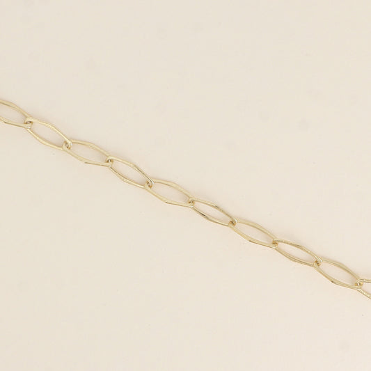 Bracelet - maille aux grands anneaux hexagonaux effet mat brossé (16,5+3 cm)