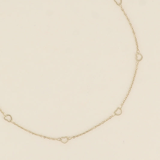Collier - cœurs ajourés 38+7 cm