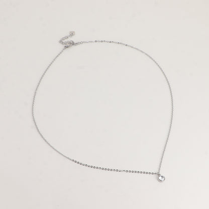Collier rhodium - Cristal SS24 - Orné de cristaux de Swarovski® - 45+5 cm - Diamètre du cristal : 5 mm - Crystal
