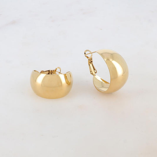 Créoles fines et lisses avec effet miroir (2.5CM)