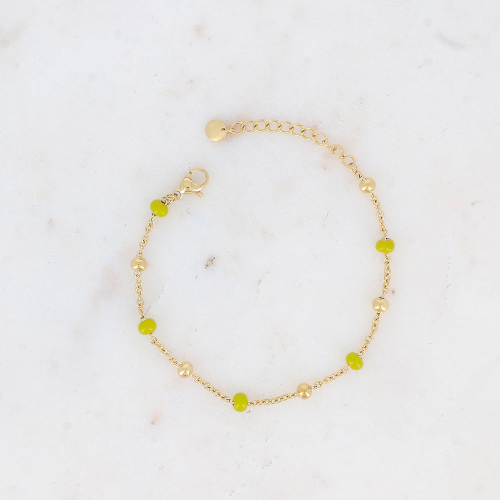 Bracelet avec petites boules et émail