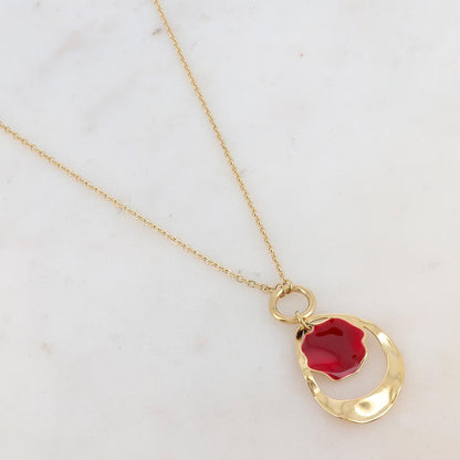 Collier avec pendentif géométrique ondulé, émail (50+10CM)