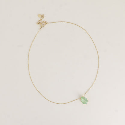 Collier - Pendentif cristal de Swarovski® en forme de goutte - Longueur du collier : 40+5 cm - Dimensions du cristal : 10x14 mm - Paradise green lux