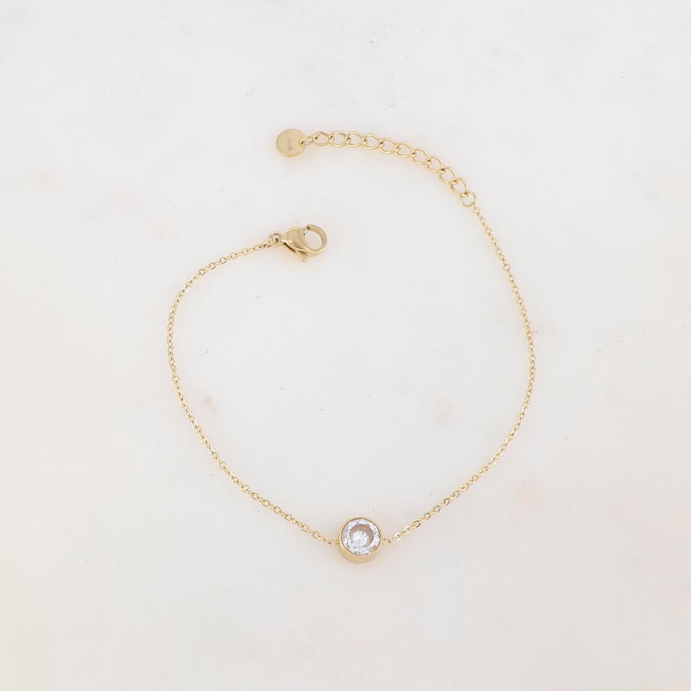 Bracelet avec pièce ronde sertie d'un strass