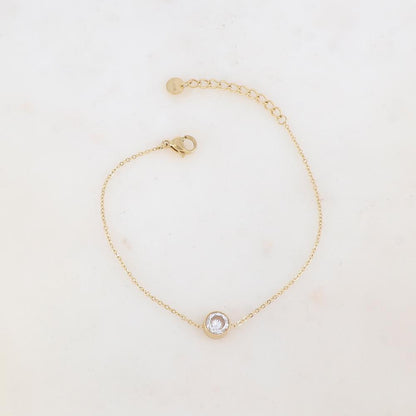 Bracelet avec pièce ronde sertie d'un strass