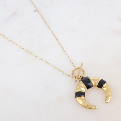 Collier avec pendentif géométrique émaillé (60+5CM)