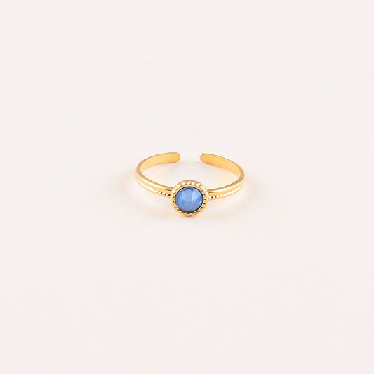 Bague fine ornée de cristaux de Swarovski® - Hauteur de la bague: 2 mm - Dimensions du cristal : 5x5 mm - Denim ignite