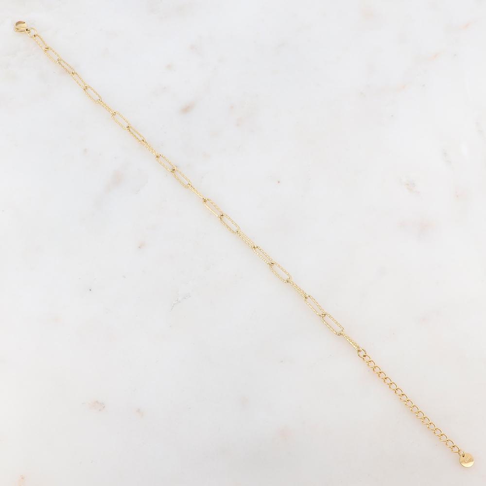 Chaîne de cheville en maille effet ciselé (22 + 5CM)