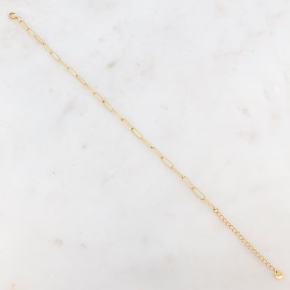 Chaîne de cheville en maille effet ciselé (22 + 5CM)
