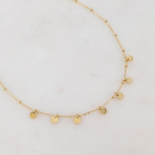 Collier doré avec pampilles 38+5 cm