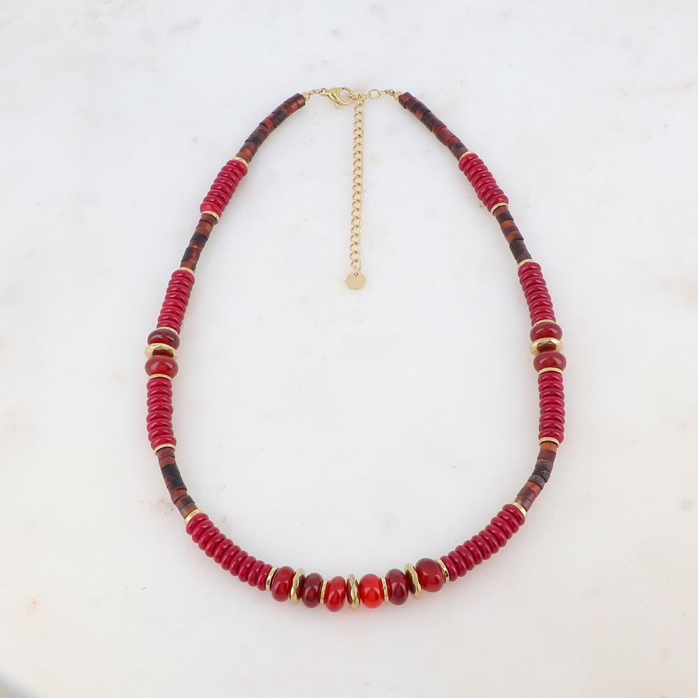 Collier avec pierres naturelles (39+7CM)