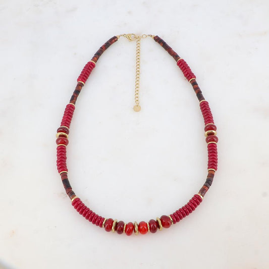 Collier avec pierres naturelles (39+7CM)