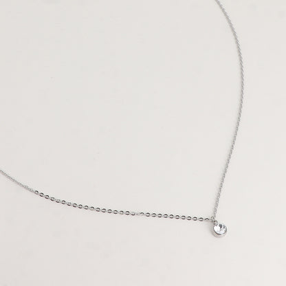 Collier rhodium - Cristal SS24 - Orné de cristaux de Swarovski® - 45+5 cm - Diamètre du cristal : 5 mm - Crystal