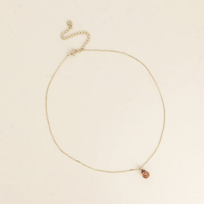 Collier orné de cristaux de Swarovski® en forme de goutte - Longueur de chaîne : 38+7 cm - Dimensions du cristal : 7x10 mm - Light Smoked topaz