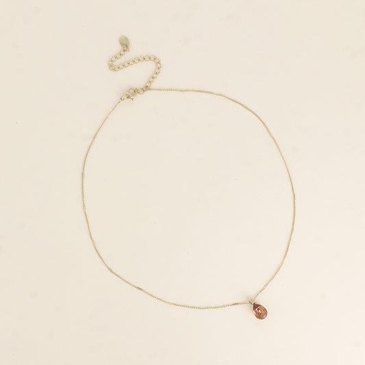 Collier orné de cristaux de Swarovski® en forme de goutte - Longueur de chaîne : 38+7 cm - Dimensions du cristal : 7x10 mm - Light Smoked topaz