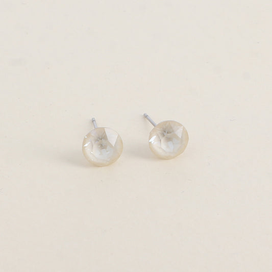 Boucles puces argentées – Ornées de cristaux de Swarovski® SS39 - Dimensions de la boucle : 8x8 mm - Linen ignite