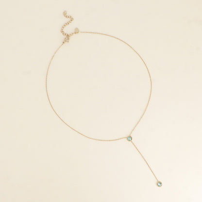 Collier Y - Orné de cristaux de Swarovski® - 40+7 cm - Longueur de chaîne pendante : 6 cm - Dimensions des cristaux : 5x5 mm - Chrysolite