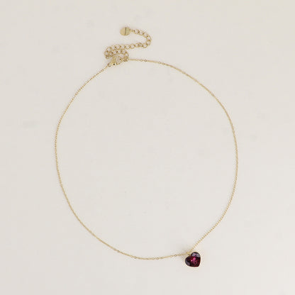 Collier avec cœur de 10mm en cristal de Swarovski® - 37+7 cm - Amethyst