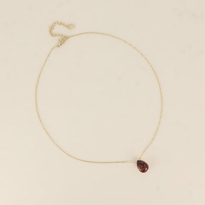 Collier - Pendentif cristal de Swarovski® en forme de goutte - Longueur du collier : 40+5 cm - Dimensions du cristal : 10x14 mm - Smoked topaz