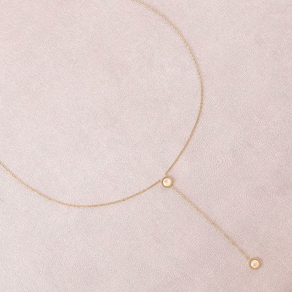 Collier Y - Orné de cristaux de Swarovski® - 40+7 cm - Longueur de chaîne pendante : 6 cm - Dimensions des cristaux : 5x5 mm - Light grey delite