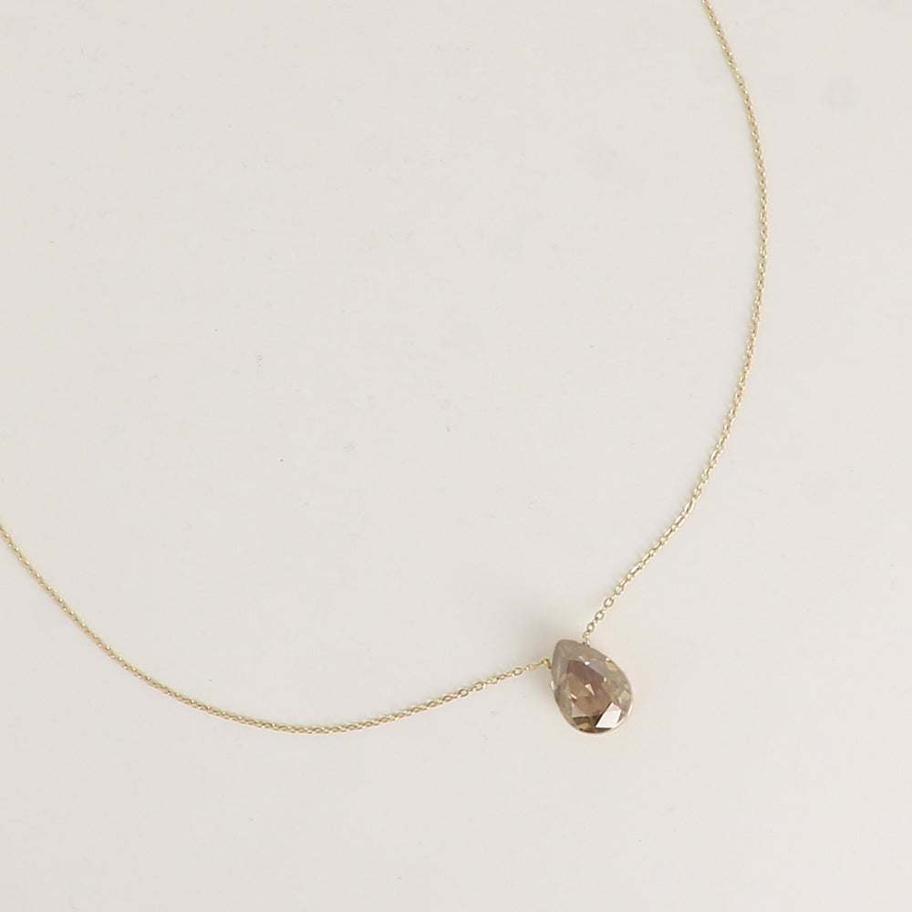 Collier - Pendentif cristal de Swarovski® en forme de goutte - Longueur du collier : 40+5 cm - Dimensions du cristal : 10x14 mm - Bronze