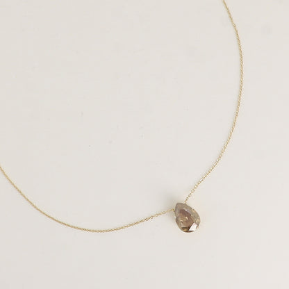 Collier - Pendentif cristal de Swarovski® en forme de goutte - Longueur du collier : 40+5 cm - Dimensions du cristal : 10x14 mm - Bronze