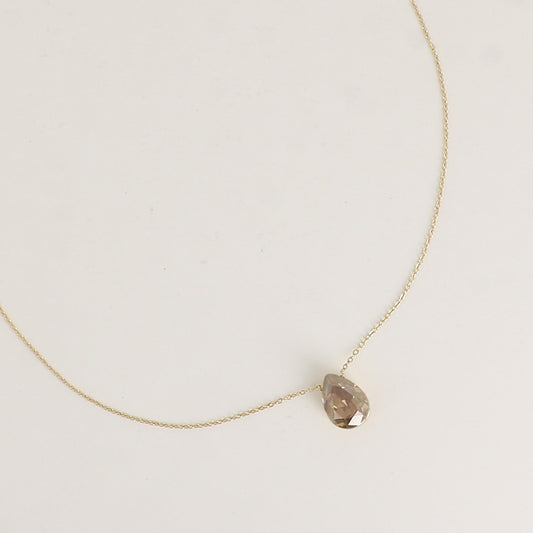 Collier - Pendentif cristal de Swarovski® en forme de goutte - Longueur du collier : 40+5 cm - Dimensions du cristal : 10x14 mm - Bronze