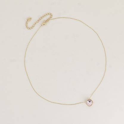 Collier orné de cristal de Swarovski® 8 mm - Longueur de chaîne : 39+5 cm - Diamètre du cristal : 8 mm - Light rose