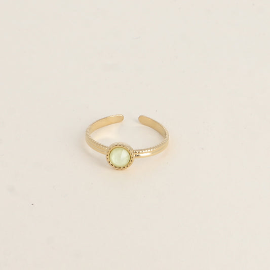 Bague fine ornée de cristaux de Swarovski® - Hauteur de la bague: 2 mm - Dimensions du cristal : 5x5 mm - Powder yellow