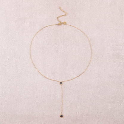 Collier Y - Orné de cristaux de Swarovski® - 40+7 cm - Longueur de chaîne pendante : 6 cm - Dimensions des cristaux : 5x5 mm - Jet