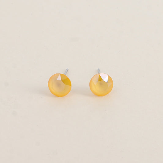 Boucles puces argentées – Ornées de cristaux de Swarovski® SS39 - Dimensions de la boucle : 8x8 mm - Buttercup