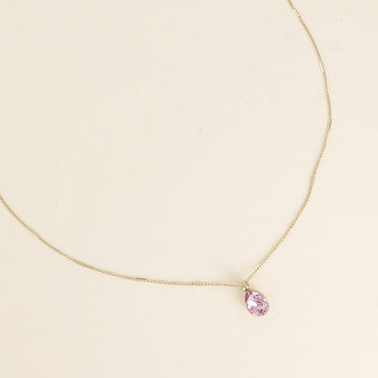 Collier orné de cristaux de Swarovski® en forme de goutte - Longueur de chaîne : 38+7 cm - Dimensions du cristal : 7x10 mm - Light Amethyst