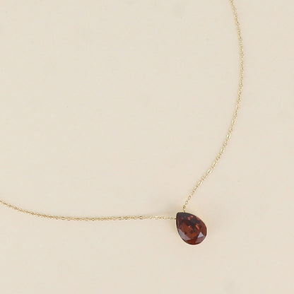 Collier - Pendentif cristal de Swarovski® en forme de goutte - Longueur du collier : 40+5 cm - Dimensions du cristal : 10x14 mm - Smoked topaz