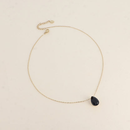 Collier - Pendentif cristal de Swarovski® en forme de goutte - Longueur du collier : 40+5 cm - Dimensions du cristal : 10x14 mm - Jet